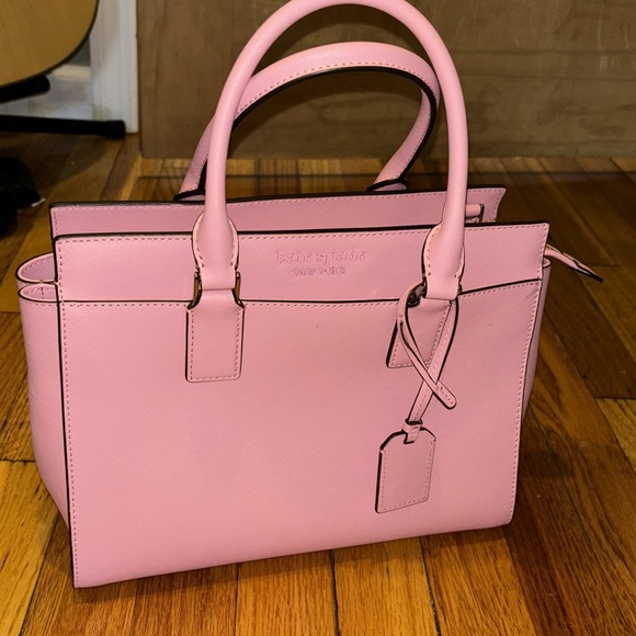 Kate Spade Cameron Monotone Medium Satchel Crossbody Bright Carnation MSRP $398 - Picture 4 of 11